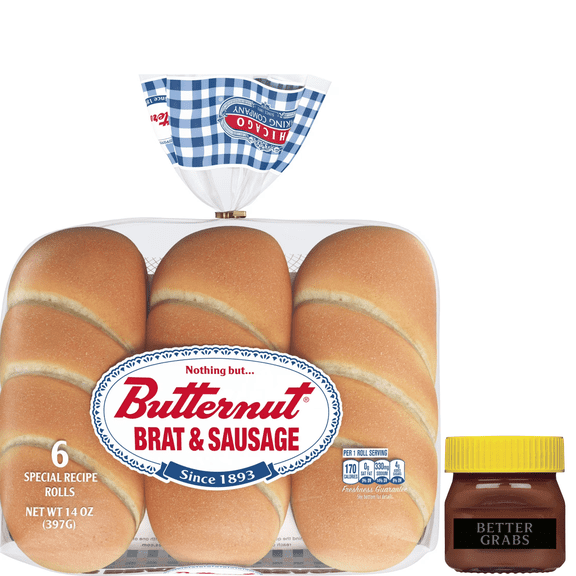Butternut White Brat & Sausage Rolls, 14 oz, 6 Count