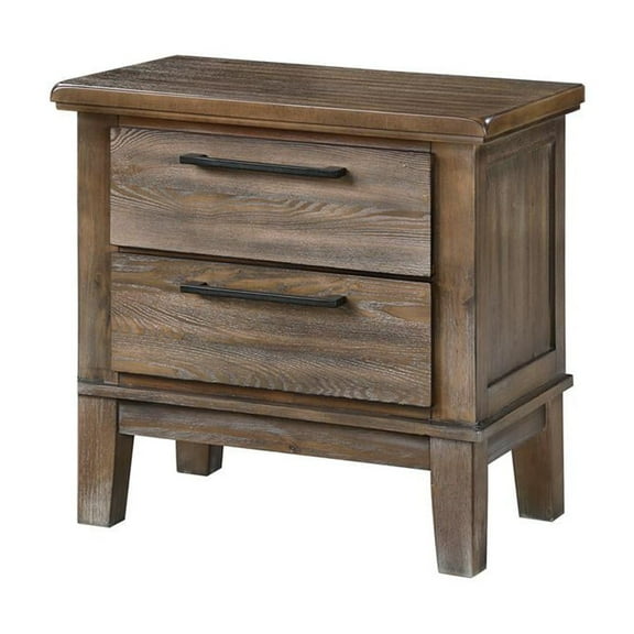 New Classic Furniture Cagney Solid Wood 2-Drawer Nightstand in Vintage Brown