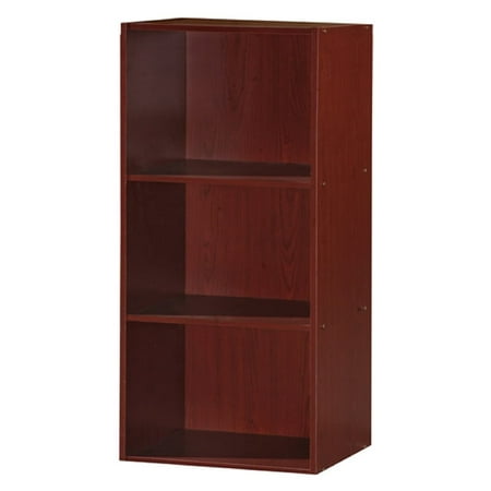 Hodedah 3-Shelf Bookcase in Mahogany