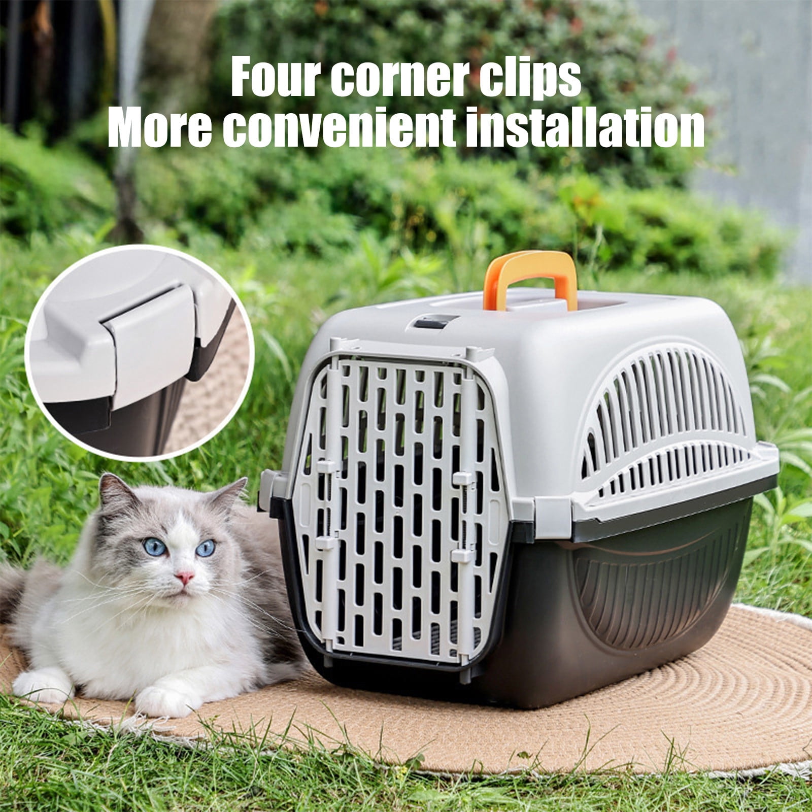 Large Pet Travel Carrier, Airline Approved Cat Dog Backpack, Scratch-Resistant Plastic with Ventilated Mesh, Comfortable Portable Pet Carrier for Car Travel Hiking, Secure Locking Doors