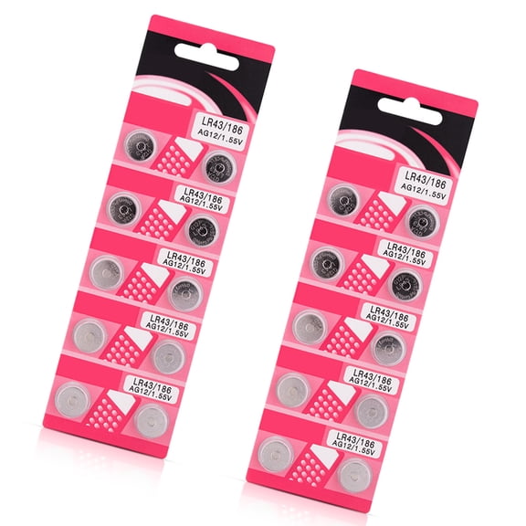 10pcs/20pcs AG12 LR43 Alkaline Button Cell Batteries 1.5V AG12 LR43 Button Batteries for Watches Toy Portable Devices