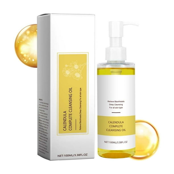 Fiudx Aceite Desmaquillante de Caléndula, Crema Limpiadora Suave y Profunda, Sensación de Frescura, para Todo Tipo de Piel, Rostro, Labios y Ojos, Antiestrés, 100 Ml.