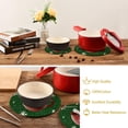 thumbnail image 6 of SKYSONIC 2 pcs Winter Snowman Cup Pot Holders Trivets, Heat Resistant Trivets,Abstract Christmas Snowflake Cotton Thread Weave Mats for Hot Pads Pans Pot Bowl Teapot, 6 of 7