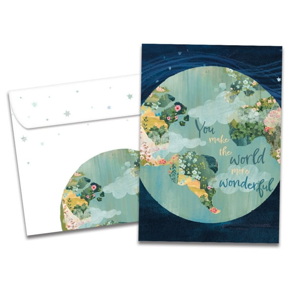 Tree-Free Greetings Birthday Greeting Card, 5 x 7, More Wonderful World (GO69834)