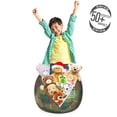thumbnail image 3 of Geometric Storage Toy Bag Chair, Abstract Grunge Pattern with Folk Rainbow Ornament Squares Distressed Backdrop, Stuffed Animal Organizer Washable Bag, Large Size, Multicolor, by Ambesonne, 3 of 3