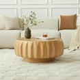 thumbnail image 5 of Kevinplus 31.5" Round Solid Wood Coffee Table with Sculptural Design for Living Room,Natural, 5 of 7