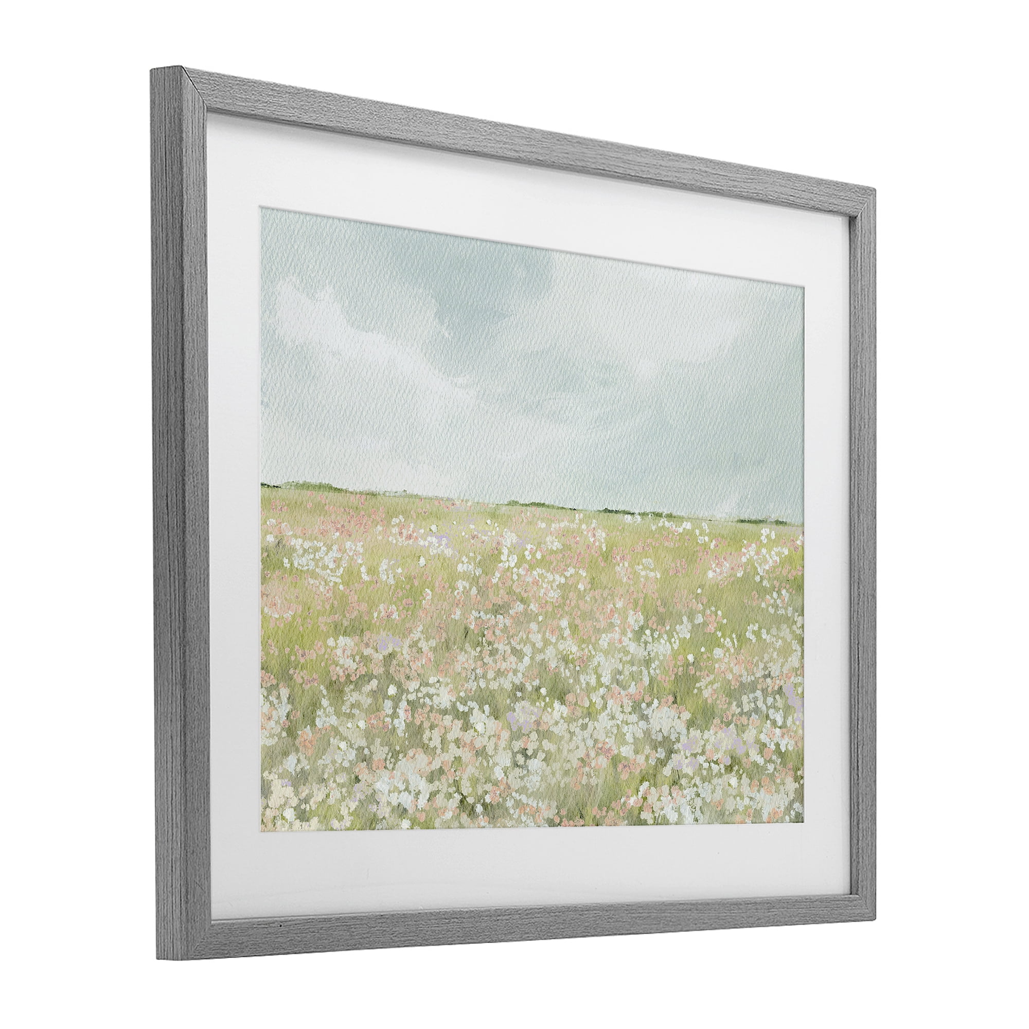 Stupell Industries Budding Field Scenery Gray Framed Print Under Glass, design by Leah Straatsma