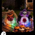 thumbnail image 6 of Halloween Decoration, Clown Skeleton, Torso Skeleton, Groundbreaker Prop, 10X9 Inch Light-Up Half-Body Skeleton with Purple Clown, Fake Red Rose for Spooky Party Display, 6 of 9