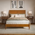 thumbnail image 2 of Valencia Full Solid Wood Low Profile Sleigh Platform Bed in Light Toffee, 2 of 13