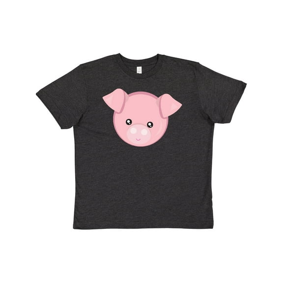 Inktastic Cute Pig, Little Pig, Pig Head, Pink Pig Youth T-Shirt