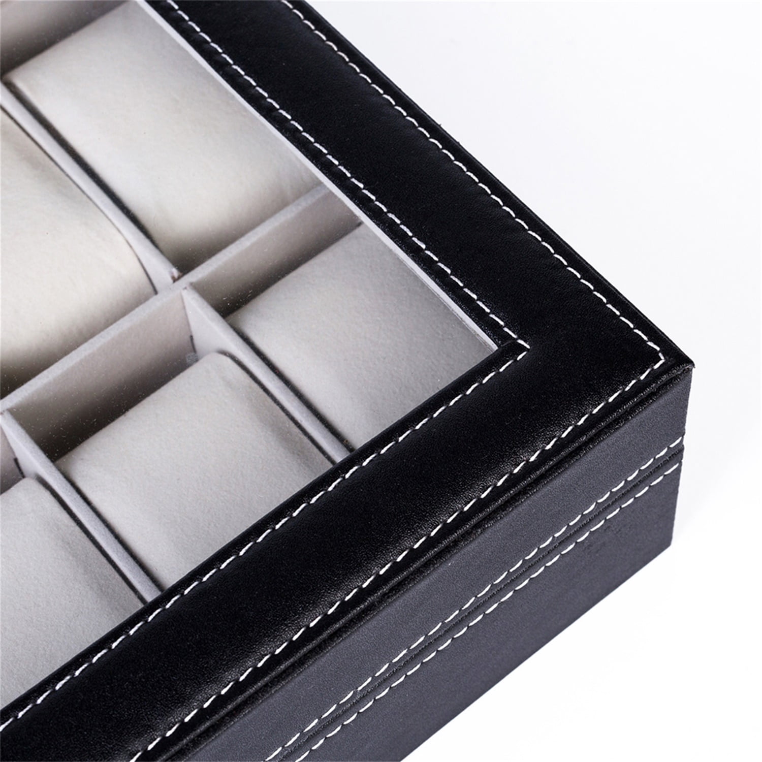 Kadyn 12 Compartments Top-level Opening Style Leather Watch Collection Box, PU Watch Box for Men/Women, Watch Organizer, Black Kadyn 12 Compartments Top-level Opening Style Leather Watch Collection Box, PU Watch Box for Men/Women, Watch Organizer, Black