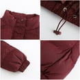 thumbnail image 7 of GrmtClth Winter Jackets for Women Thicken Thermal Zip Up Cropped Coat Trendy Cozy Soft Mock Neck Long Sleeve Bubble Coat Wine L, 7 of 7