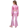 thumbnail image 2 of Haitryli Girls' Sequin Dance Clothes Set Hip Hop Jazz Modern Dancing Outfits Theme Party Dancewear Recital Suit Pink 6, 2 of 7