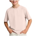 thumbnail image 3 of akafmk Boys Short Sleeve T-Shirts Athletic Shirts Ice Silk Fast Dry Outdoor Running Activewear Casual Summer Tops, 5-16Y, 3 of 7