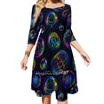 thumbnail image 1 of Vestido con cuello cuadrado y estampado de división celular, bonitos vestidos holgados con estampados, elegante vestido de fiesta en la playa, mitosis, anafase, telofase, metafase, 1 of 6