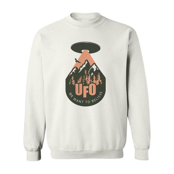 Ufo Over The Mountains Design Sweatshirt Men -Image by Shutterstock, Male XX-Large