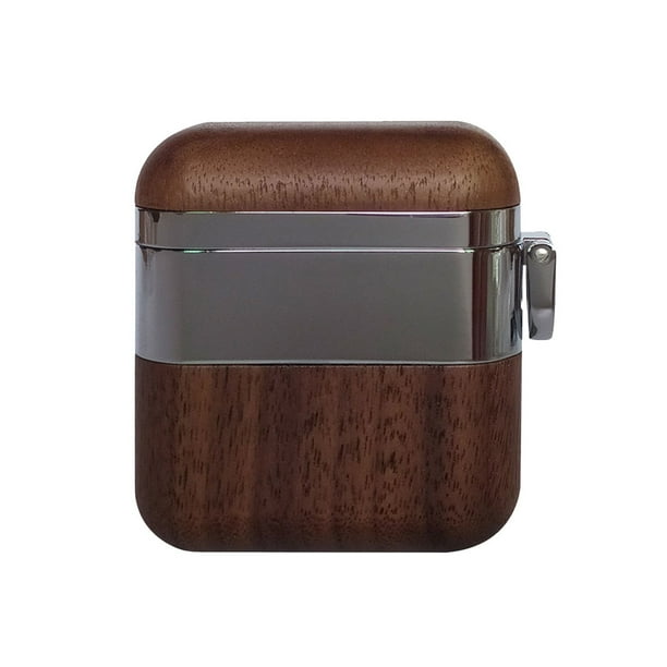 Reemplazo para AirPods Funda de madera Auriculares inalámbricos Cubierta Auriculares Organizadores Caja protectora kenally EL1211-02B