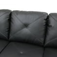 Dubbin Black Faux Leather 2Piece Couch Living Room Sofa Set