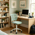 thumbnail image 2 of Homy Casa Kids Desk Chair, Adjustable Armless Swivel Study Chair with Wheels, Sage Green, 2 of 10