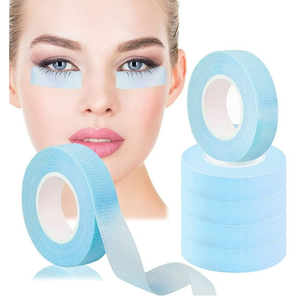 5rolls Lash Tape For Eyelash Extension Breathable Micropore Fabric Non-woven Fabrics Tape For Eyelash Lint Free False Lash Extension Supplies(blue)