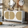 thumbnail image 2 of U_Style Storage Cabinet with Rattan Door, Mid Century Modern Storage Cabinet with Adjustable Shelves, Accent Cabinet Buffet Cabinet for Living Room, Entryway, 2 of 9