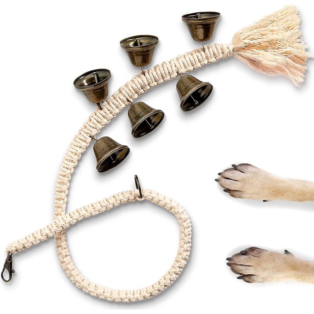 Campanas colgantes de macramé de Paws para perros y cachorros - Campanas antiguas, Campana para perros