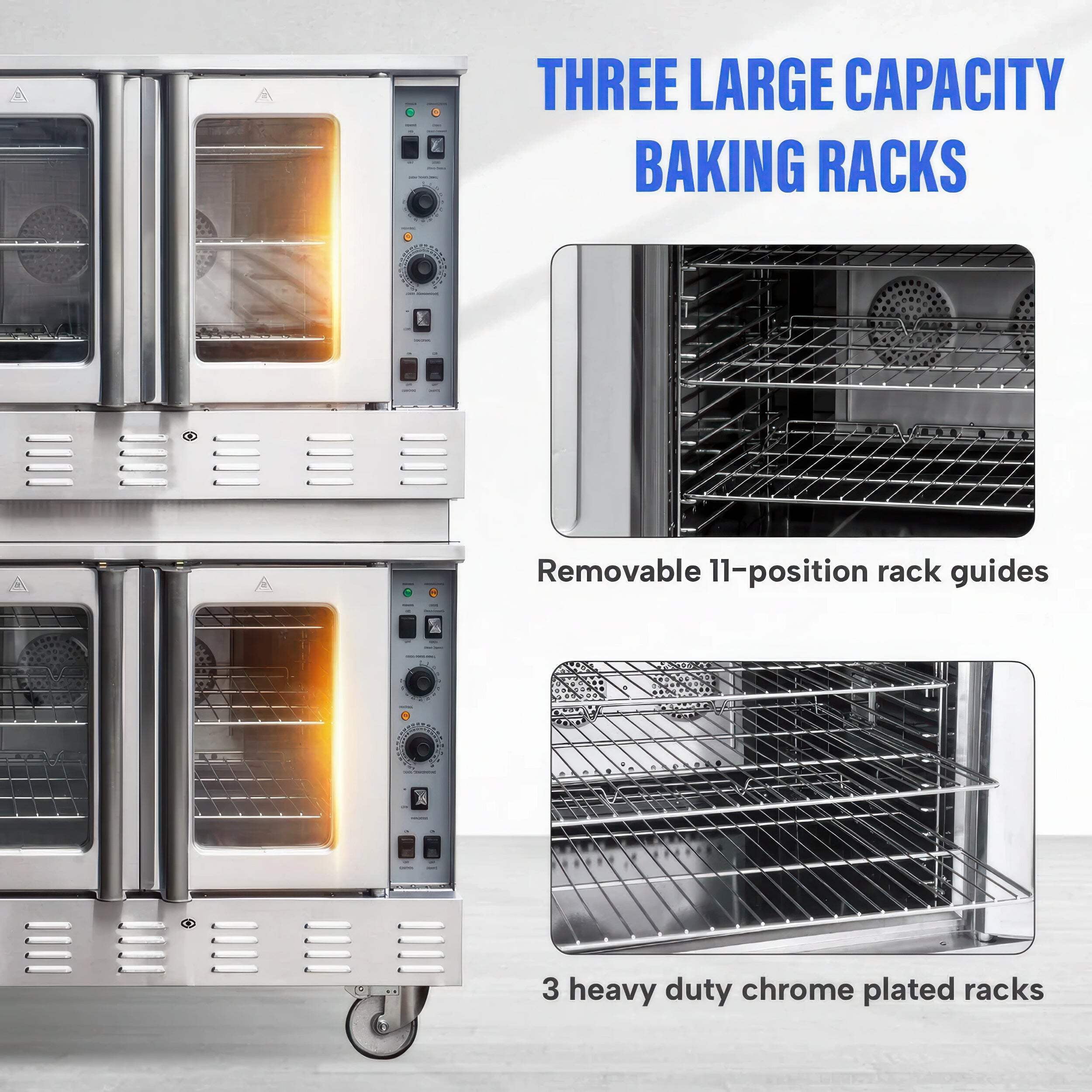 DURING D-GCO511S 39" Double Deck Full Size Gas Convection Oven - 120,000 BTU