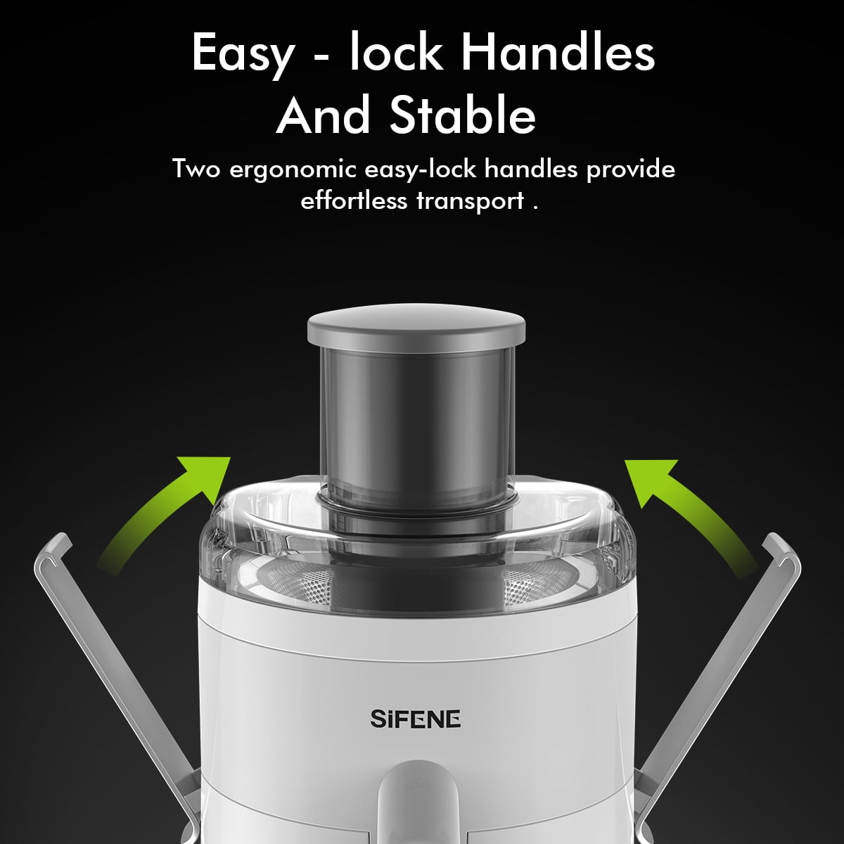 SiFENE Centrifugal Juicer Machine, 350W 2-Speed Juice Extractor with 2.5-Inch Wide Chute, Easy Clean, High Juice Yield, Compact Fruit & Vegetable Juicer, Home Kitchen, White