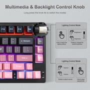 75% Wireless Mechanical Keyboard, 3-Mode BT5.0/2.4GHz/USB-C Hot Swappable Custom Keyboard with Knob, Mechanical Gaming Keyboards with RGB Backlit for PC/Tablet/PS/Xbox, Black