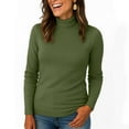 thumbnail image 5 of Turtleneck Sweaters for Women, Long Sleeve Casual Pullover Tops, Lightweight Winter Knit Wear for Soft Comfort 2026 Green 2XL, 5 of 5