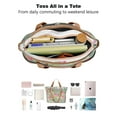 thumbnail image 4 of Tote Bag for Women - Basset Hound and Flowers Shoulder Bag - Large Utility Work Duffle Bag with Zipper Handbag for Travel, Work, Sprots, 4 of 5