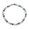 thumbnail image 2 of Bling Jewelry Womens Hand Knotted Multi-Color Blue Grey Shell Imitation Pearl Strand Necklace 14MM, 2 of 4