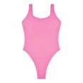 thumbnail image 3 of WREESH Womens One Piece Swimsuits Solid Color Swimwear Slim Swimsuit Bikini Straped Swimsuits Sleeveless Bathing Suits Pink, 3 of 7