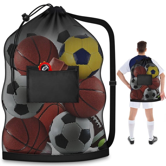 Extra Large Heavy Duty Mesh Storage Bag With Drawstring Durable Reusable Organizer For Sports Gear Camping Travel Accessories