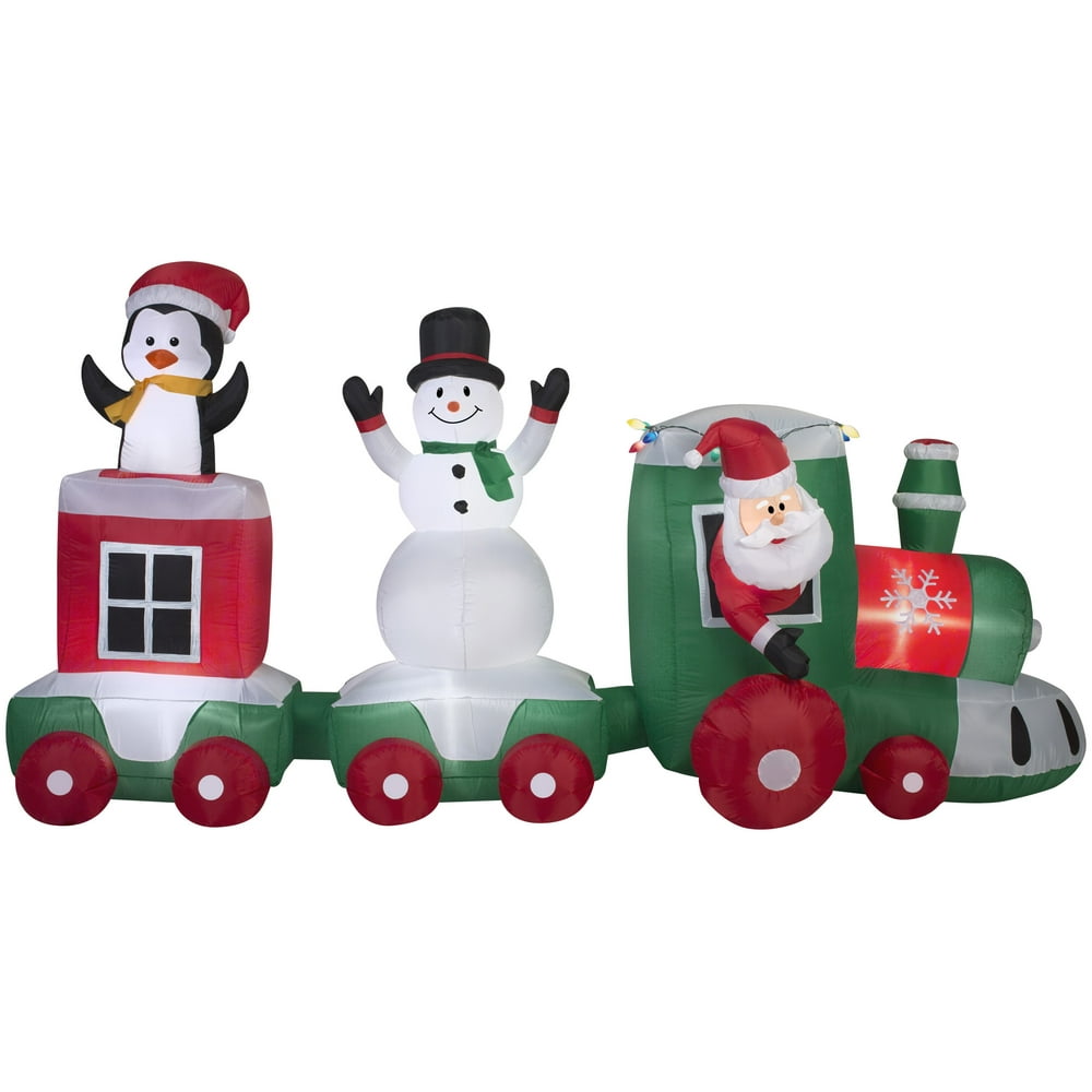 11.5' Wide Airblown Car Train Scene Christmas Inflatable