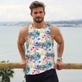 thumbnail image 6 of Gukieu Colorful Chameleons Print Men's Quick Dry Fitness Vest, Round Neck Sleeveless Fitness Bodybuilding Top-XX-Large, 6 of 7