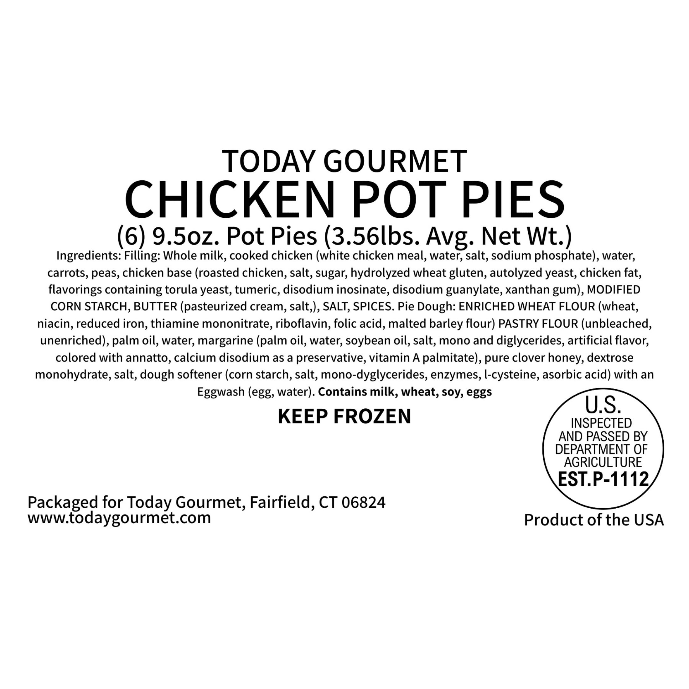 Today Gourmet Chicken Pot Pies (6-9.5oz Pot Pies)
