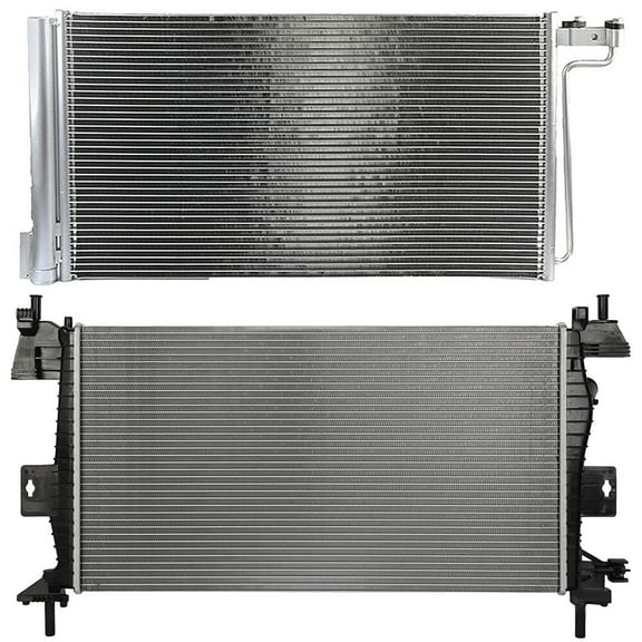 cciyu 3981 Condenser and 13219 Radiator Replacement for 2012-2014 for Ford for Focus