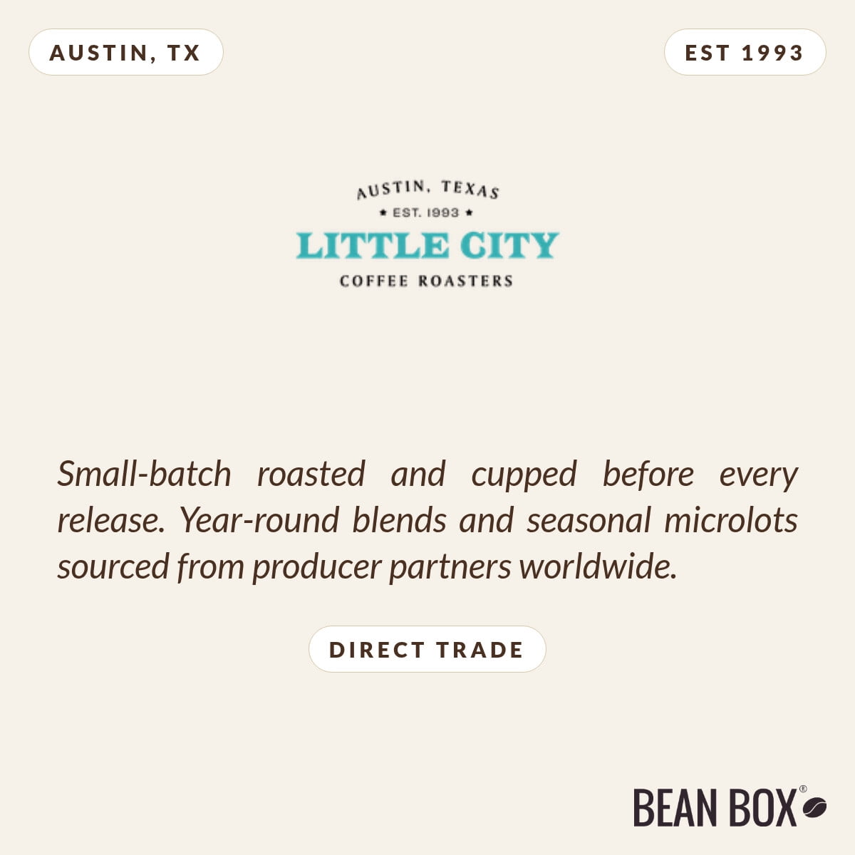 Congress Avenue - Roasted by Little City Coffee Roasters - Whole Bean Coffee - 5lb Bag