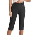 thumbnail image 3 of Miqool Women's Capri Pants Summer Pull-On Stretch Golf Pants High Waisted Straight Leg Business Casual Dressy Work Pants Cropped Yoga Capris with Pockets, 3 of 9