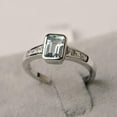 thumbnail image 3 of HeartsAndYou 2ct Natural Aquamarine Diamond Bezel Solitaire Accent Ring 14k SOLID White Gold, 3 of 8