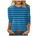 thumbnail image 1 of Hauts pour Femmes Chemises Mi-Longues Manches Trois-Quarts T-Shirts Graphiques T-Shirts Décontractés Col Rond Tuniques Ensemble Femmes Course Manches Longues T-Shirts Athlétiques Amples Femmes, 1 of 4
