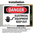 thumbnail image 3 of (2 Pack) Electrical Equipment Keep Out OSHA Danger Sign 10 Inch X 7 Inch Vinyl Label Decal Sticker Weather Resistant, UV Protected for Workplace, Business, and Construction Site, Made, 3 of 7