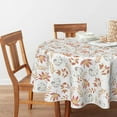 thumbnail image 2 of Fall Tablecloth 60x60 Inch Round, Thanksgiving Autumn Harvest White Pumpkin Orange Leaf Table Cover for Party Picnic Dinner Decor, 2 of 6
