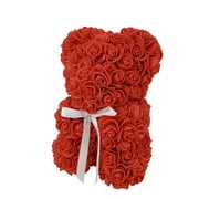 Way To Celebrate 9.25 Red Artificial Rose Bear Valentines Day Gift