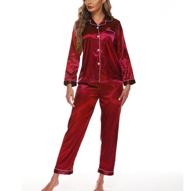 Conjunto de pijama para mujer, conjunto de pijama para mujer, 2 piezas, pijama de manga larga, pijama elegante y estético