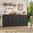 thumbnail image 2 of Hiphuta 70.8"W Large Buffet Cabinet with Storage, Modern Farmhouse Sideboard with 6 Doors, Coffee Bar for Kitchen Dining Room Living Room, Black, 2 of 7
