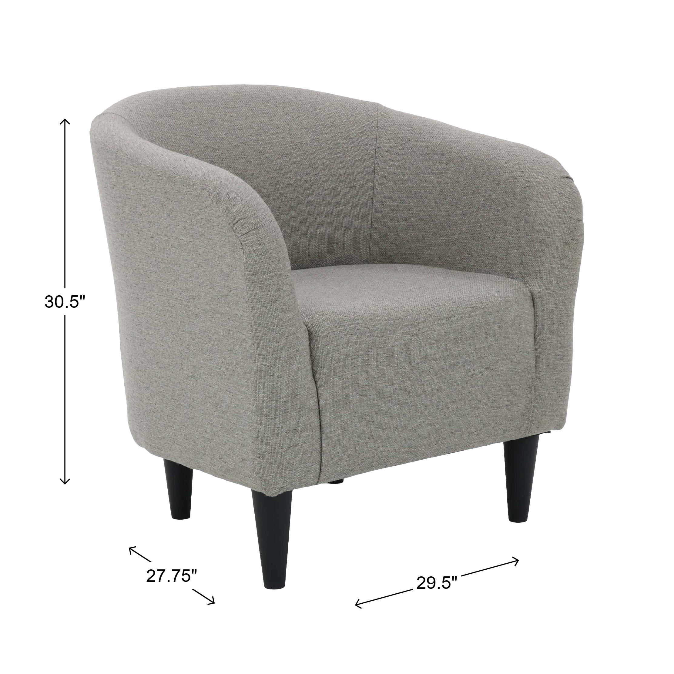 Mainstays Rolled Tub Accent Chair, Zeus Grey