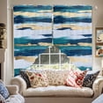 thumbnail image 2 of Blue Gold Ripple Swag Curtain Valance for Windows, Modern Abstract Window Treatments Short Swag Topper for Kitchen Windows Bathroom Bedroom, 36"x45", 2 of 8