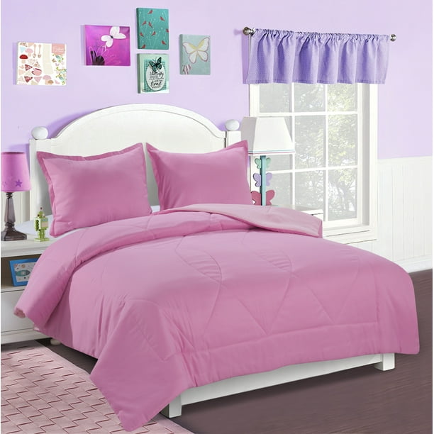 Mainstays Kids Solid Reversible Bedding Set